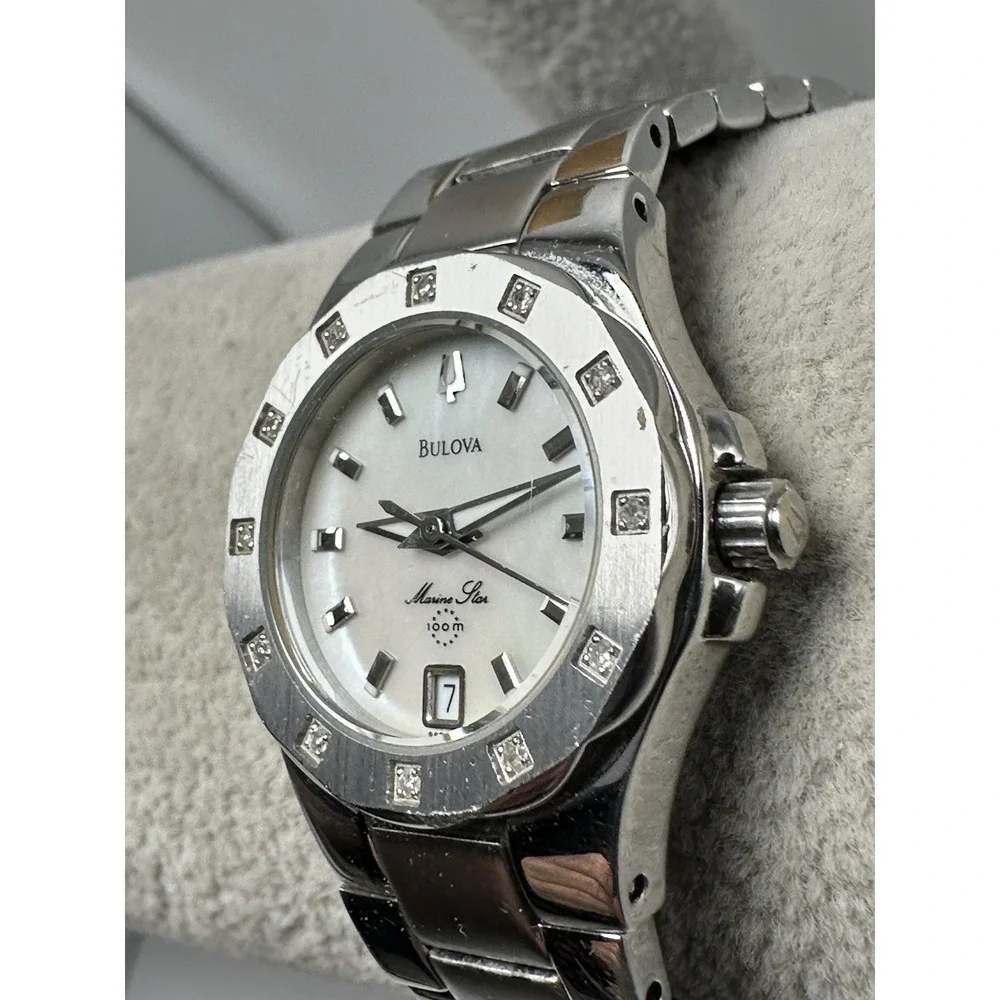 Bulova 96R24 New Battery Ladies Marine Star MOP 26MM 5.75